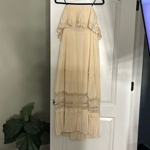 Cream strapless dress